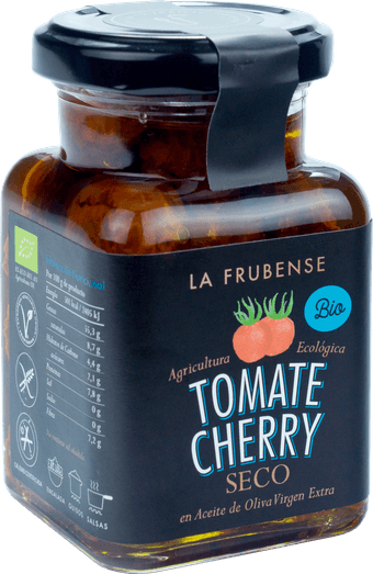 Jar of cherry tomato in olive oil by La Frubense