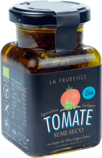 Jar of seasoned tomato in olive oil by La Frubense
