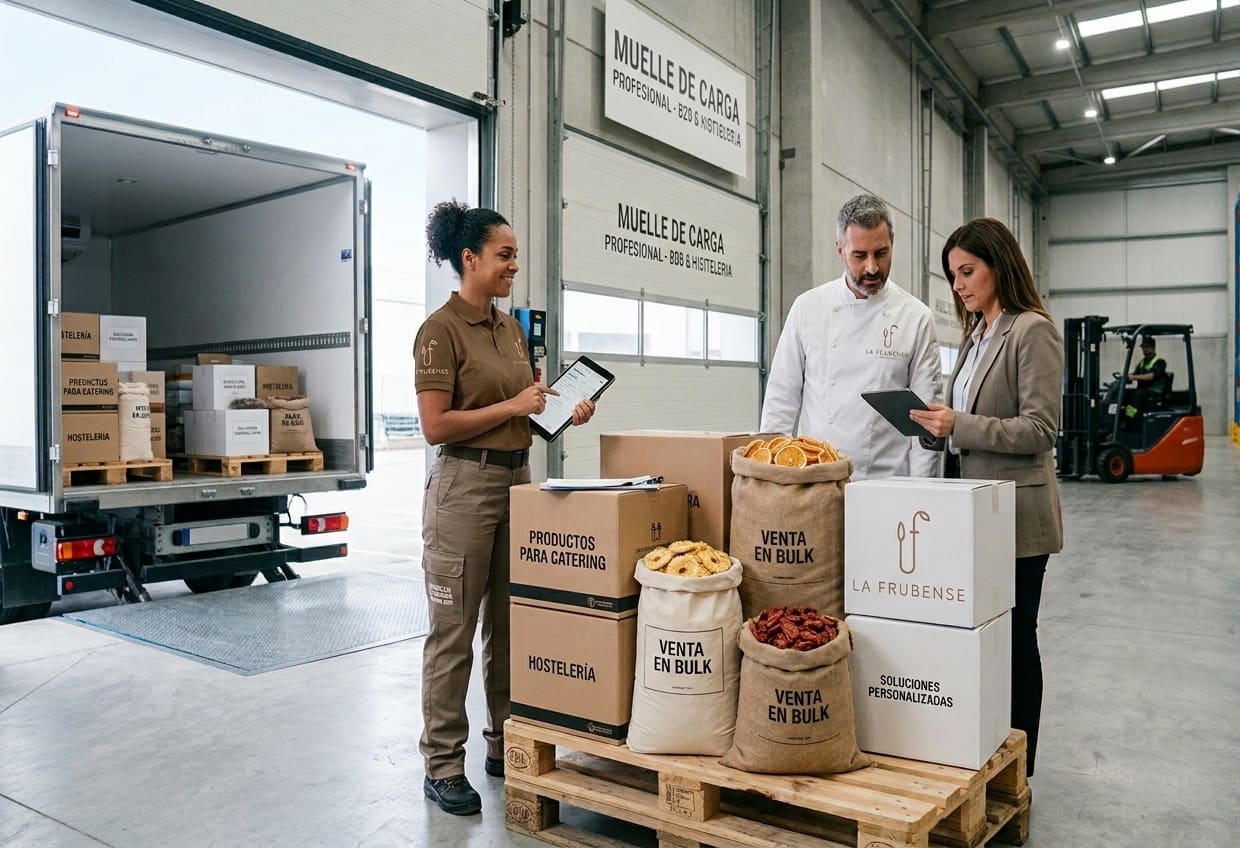 La Frubense team preparing orders for catering and trade distribution